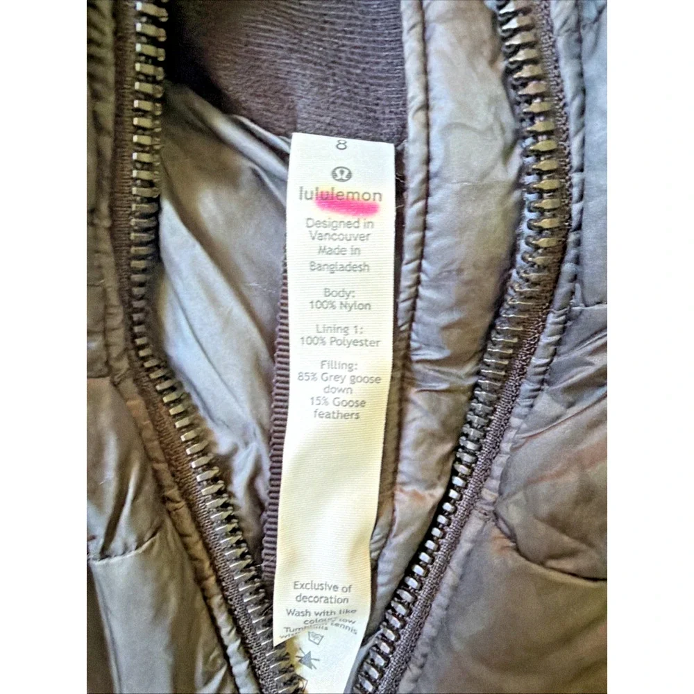 Lululemon Pack It Down Diamond Dye Hooded Vest Size 8